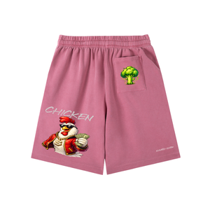 chicken shorts,graphic shorts,streetwear shorts,hustle shorts,summer streetwear,urban fashion,luxury streetwear,trendy shorts,elevated edition