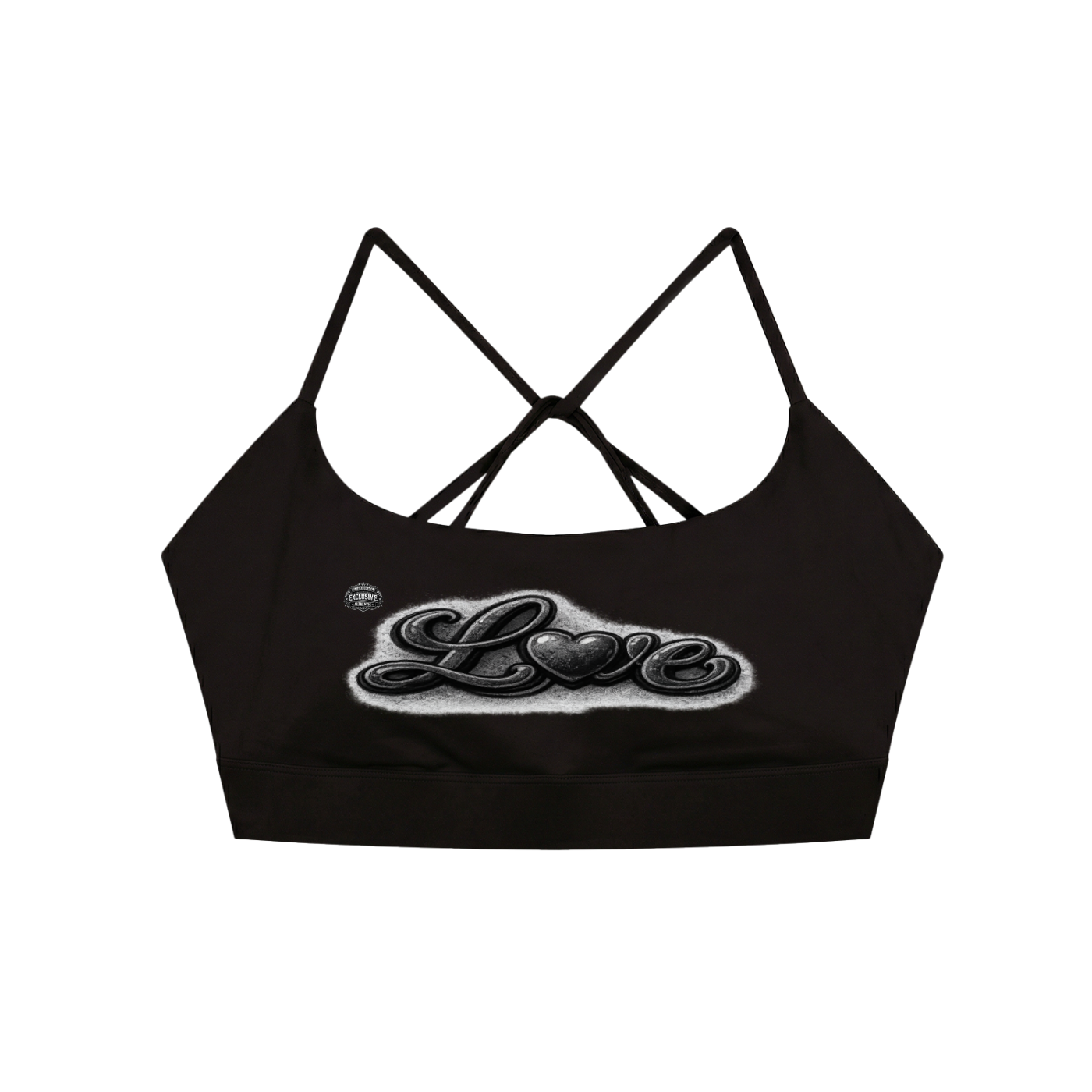 Midnight Love Sports Bra,Black Sports Bra,Love Graphic Sports Bra,Women's Activewear,Crossback Sports Bra,Gym Sports Bra,Luxury Activewear,Aesthetic Gym Wear,Yoga Sports Bra