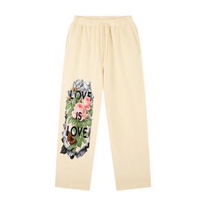 flare pants women,streetwear pants,graphic sweatpants,aesthetic pants,black flare pants,women streetwear pants,love is love pants,rose graphic pants,trendy pants women