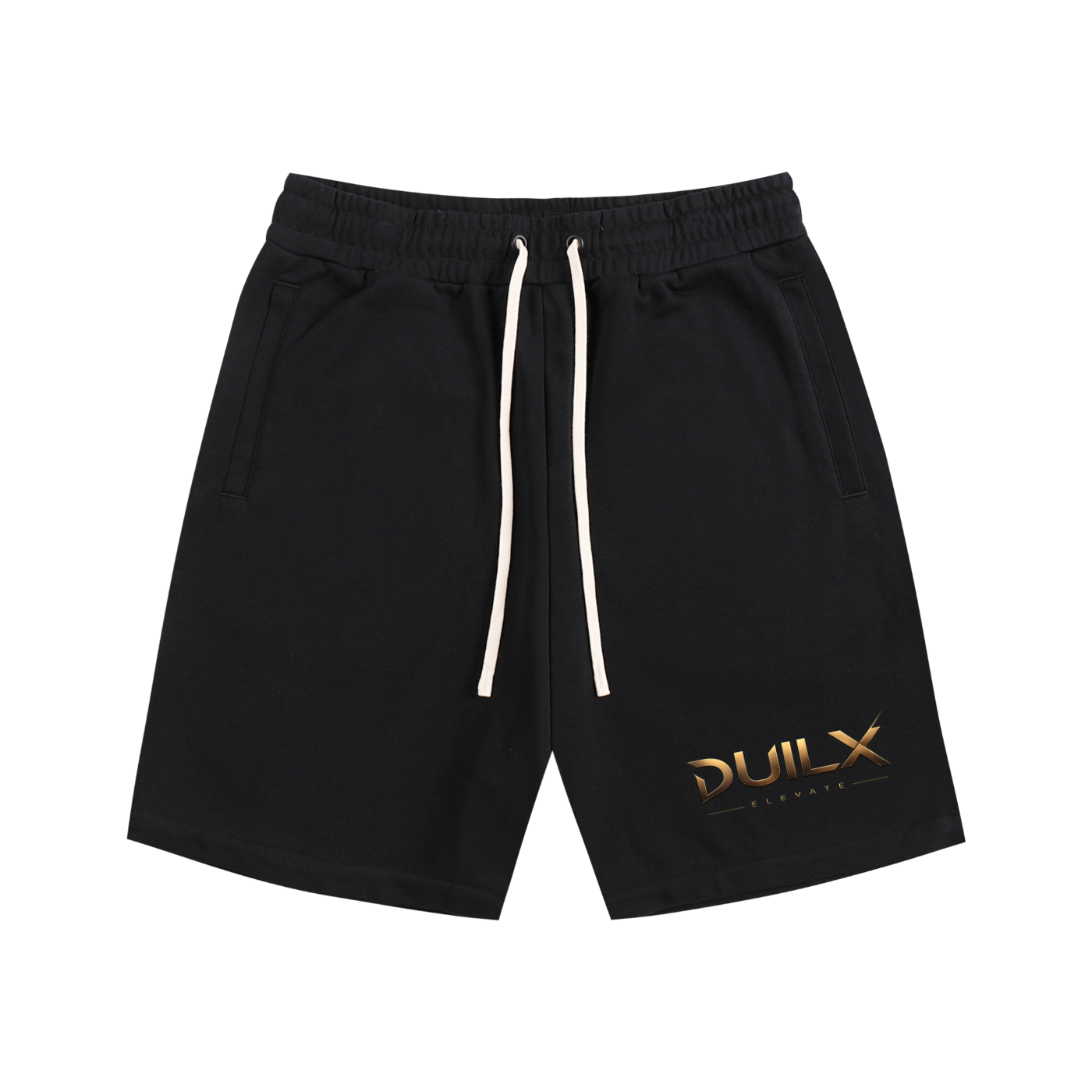 Duilx,Elite Mark Shorts,Luxury Shorts,Premium Streetwear,Black Shorts,Designer Shorts,Elevated Apparel,Summer Streetwear,Exclusive Clothing,Premium Cotton Shorts