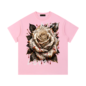 Bleed For Love Tee,Rose Graphic Shirt,Gothic Rose Tee,Streetwear Graphic Tee,Luxury Streetwear,Limited Edition Shirt,Duilx Clothing,Dark Aesthetic Shirt,Vintage Wash Tee,Rose Streetwear Fashion