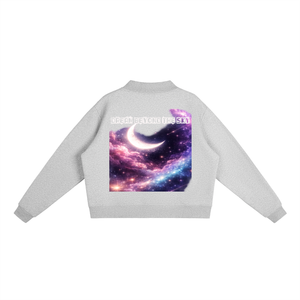 space sweatshirt,galaxy sweatshirt,cosmic apparel,dream beyond the sky,celestial fashion,oversized sweatshirt,universe clothing,moon graphic sweatshirt,motivational clothing,made to elevate