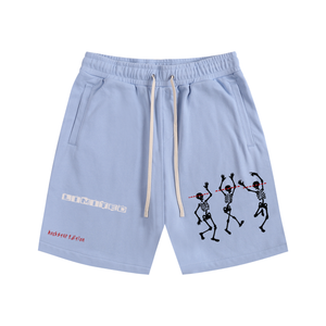 streetwear shorts,skeleton shorts,graphic shorts men,black streetwear,grunge aesthetic clothing,y2k streetwear,rockstar style shorts,urban fashion men,edgy streetwear,oversized shorts
