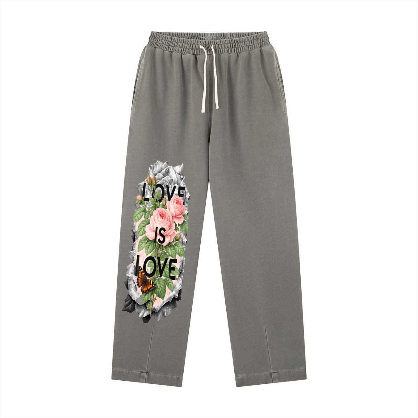 rose graphic sweatpants women,love aesthetic streetwear pant,black baggy graphic sweatpants,matching hoodie sweatpants set,butterfly rose streetwear pant,trendy streetwear,sweatpants women