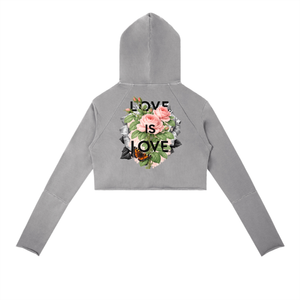 cropped hoodie,streetwear hoodie,graphic hoodie,love is love hoodie,rose graphic hoodie,floral streetwear,romantic aesthetic hoodie,love hoodie,trendy hoodie