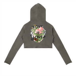cropped hoodie,streetwear hoodie,graphic hoodie,love is love hoodie,rose graphic hoodie,floral streetwear,romantic aesthetic hoodie,love hoodie,trendy hoodie