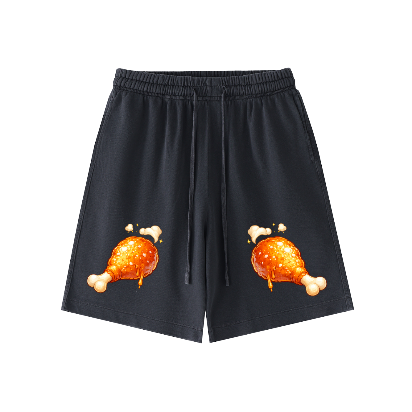 chicken shorts,graphic shorts,streetwear shorts,hustle shorts,summer streetwear,urban fashion,luxury streetwear,trendy shorts,elevated edition