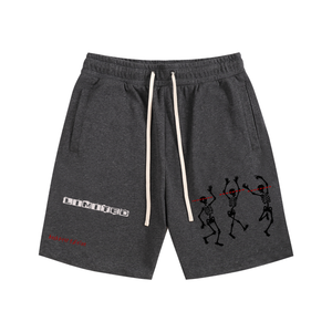 streetwear shorts,skeleton shorts,graphic shorts men,black streetwear,grunge aesthetic clothing,y2k streetwear,rockstar style shorts,urban fashion men,edgy streetwear,oversized shorts