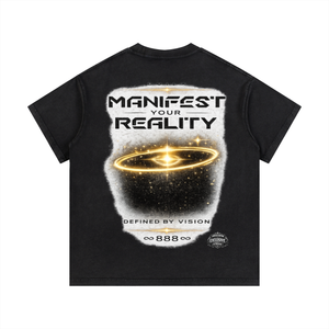 Manifest Reality Tee,888 Manifestation Shirt,Streetwear Graphic T-Shirt,Luxury Urban Fashion,Oversized Cosmic Tee,Motivational Shirt