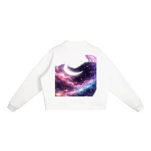 space sweatshirt,galaxy sweatshirt,cosmic apparel,dream beyond the sky,celestial fashion,oversized sweatshirt,universe clothing,moon graphic sweatshirt,motivational clothing,made to elevate