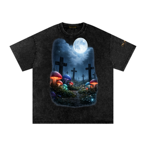 streetwear graphic tee,dark aesthetic shirt,gothic streetwear,oversized tee men,vintage wash shirt,y2k streetwear,grunge aesthetic clothing,spiritual graphic tee,cross graphic shirt,edgy fashion men